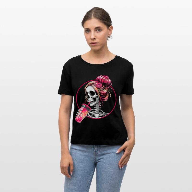 Messy Bun Skeleton With Iced Coffee