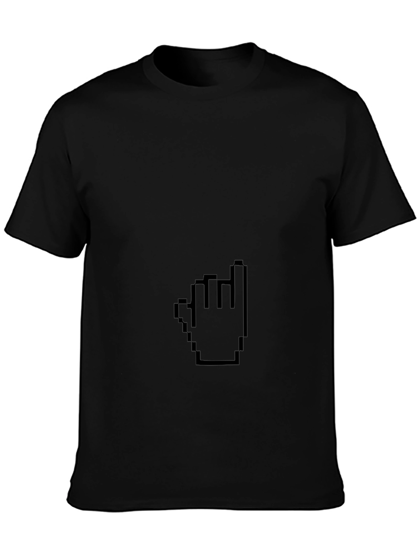 Pixel Hand Pointer Black T-Shirt