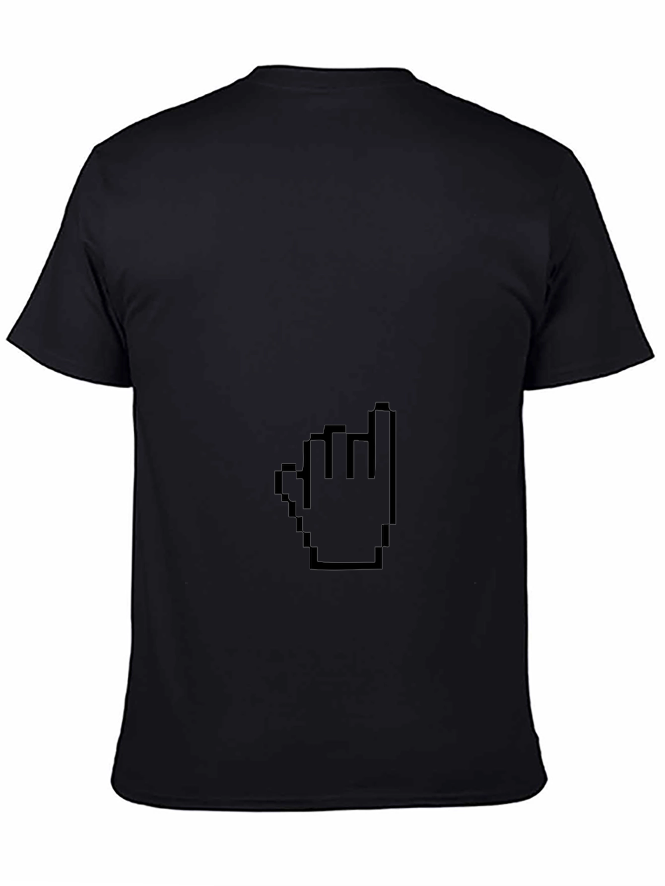 Pixel Hand Pointer Black T-Shirt
