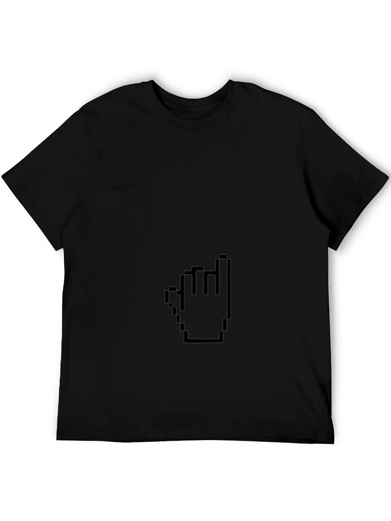 Pixel Hand Pointer Black T-Shirt