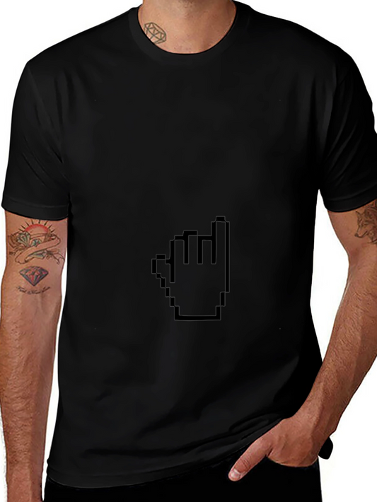 Pixel Hand Pointer Black T-Shirt