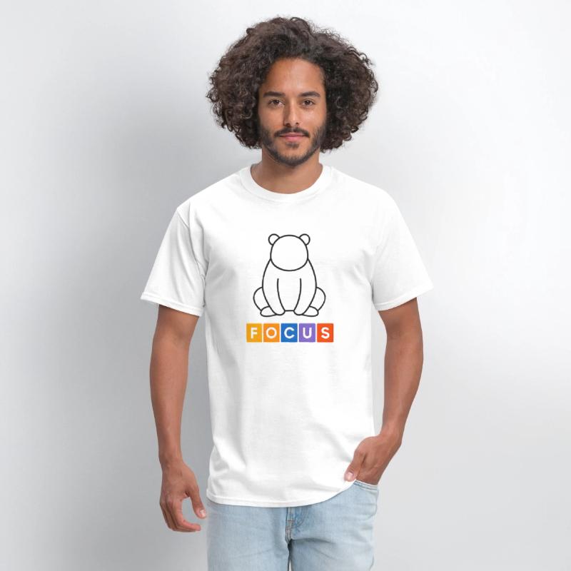 Minimal Panda Line Art with Colorful Focus Text