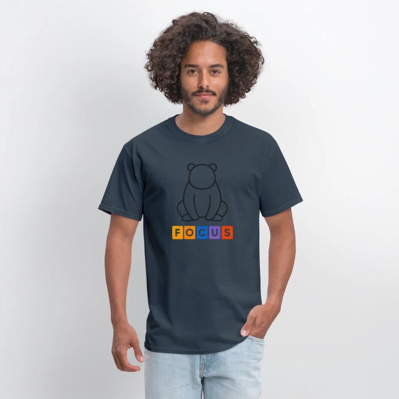 Minimal Panda Line Art with Colorful Focus Text