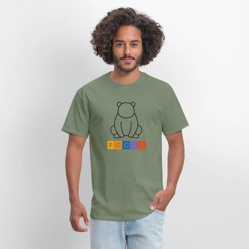 Minimal Panda Line Art with Colorful Focus Text