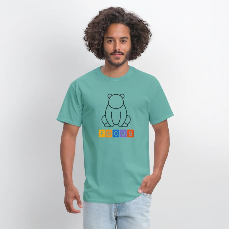 Minimal Panda Line Art with Colorful Focus Text