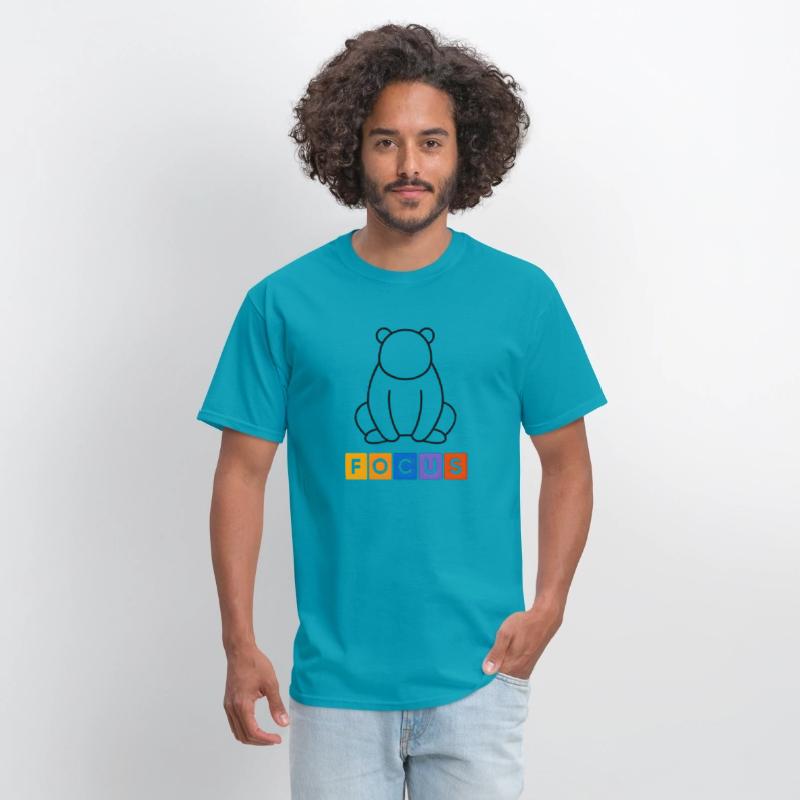 Minimal Panda Line Art with Colorful Focus Text
