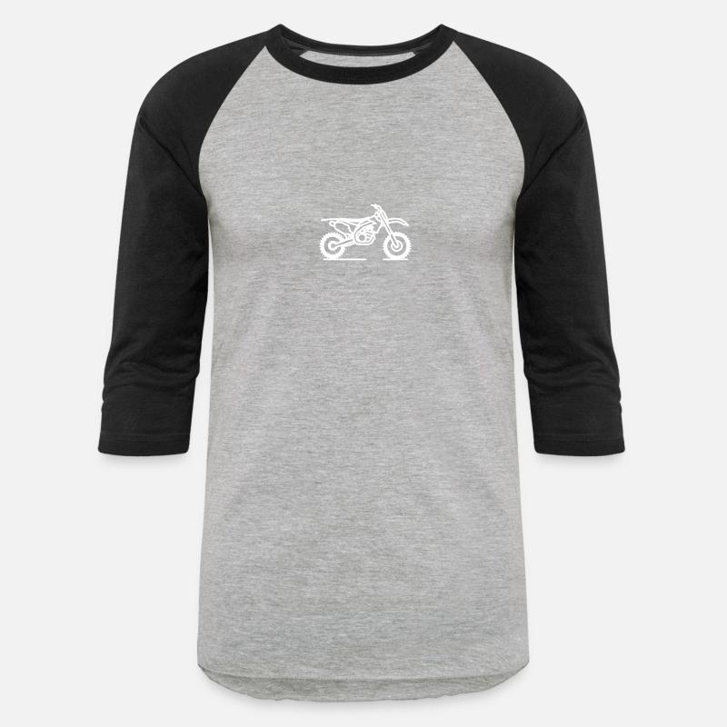 Minimalist Motocross Bike Line Art - white