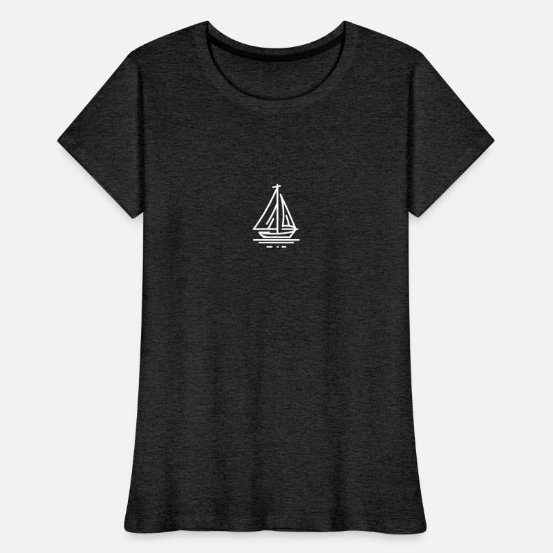 Minimalist Sailboat Line Art - white