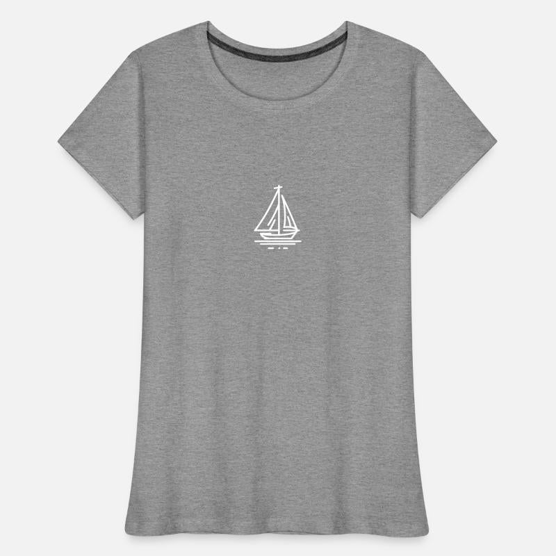Minimalist Sailboat Line Art - white