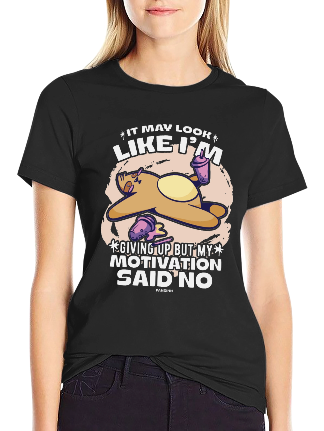 Lazy Sloth T-Shirt - Motivation Said No