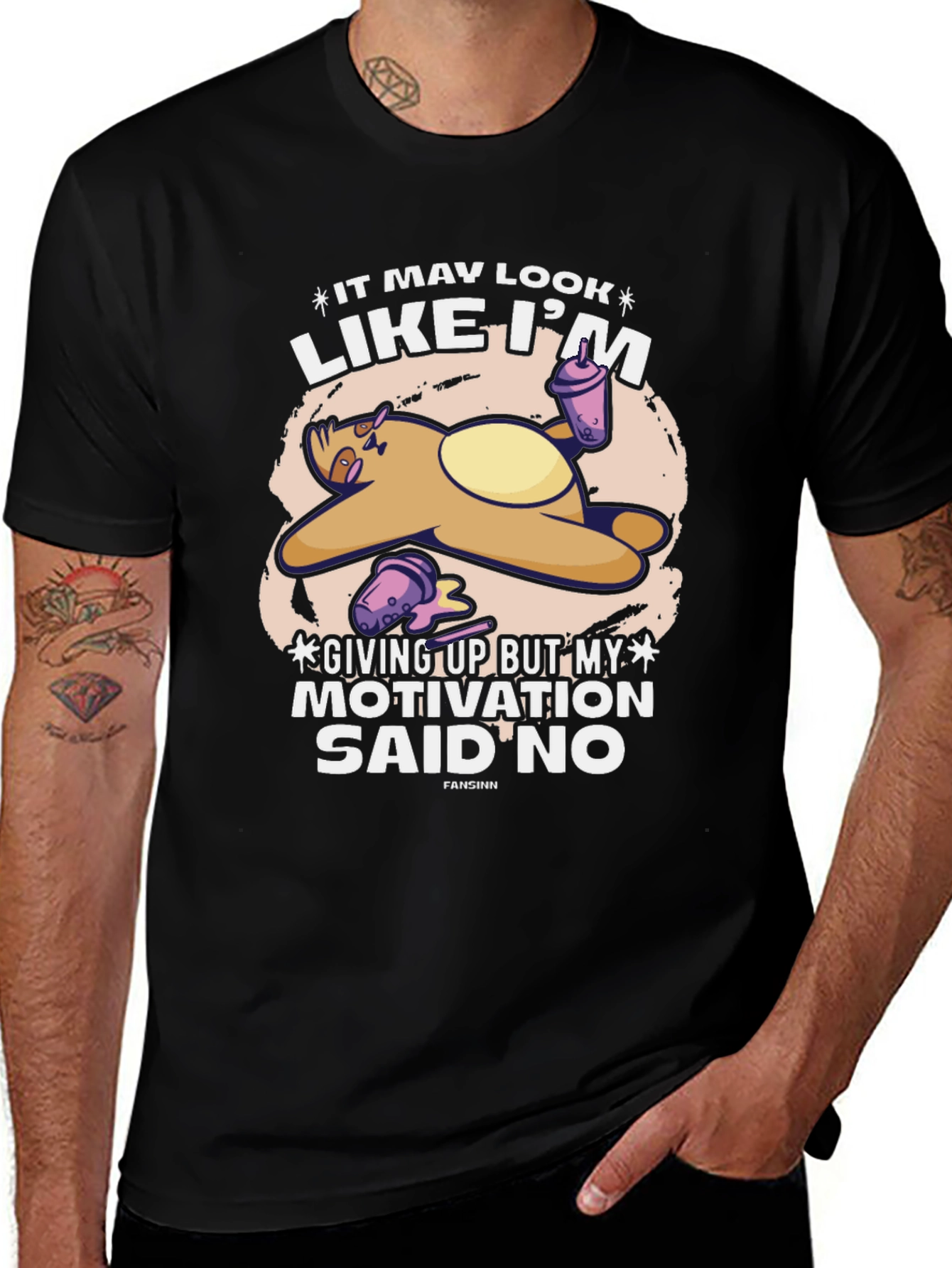 Lazy Sloth T-Shirt - Motivation Said No
