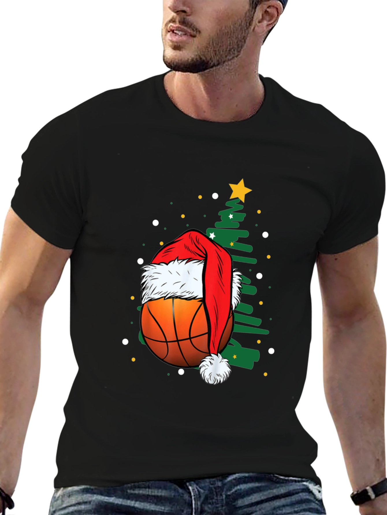Festive Basketball Christmas T-Shirt