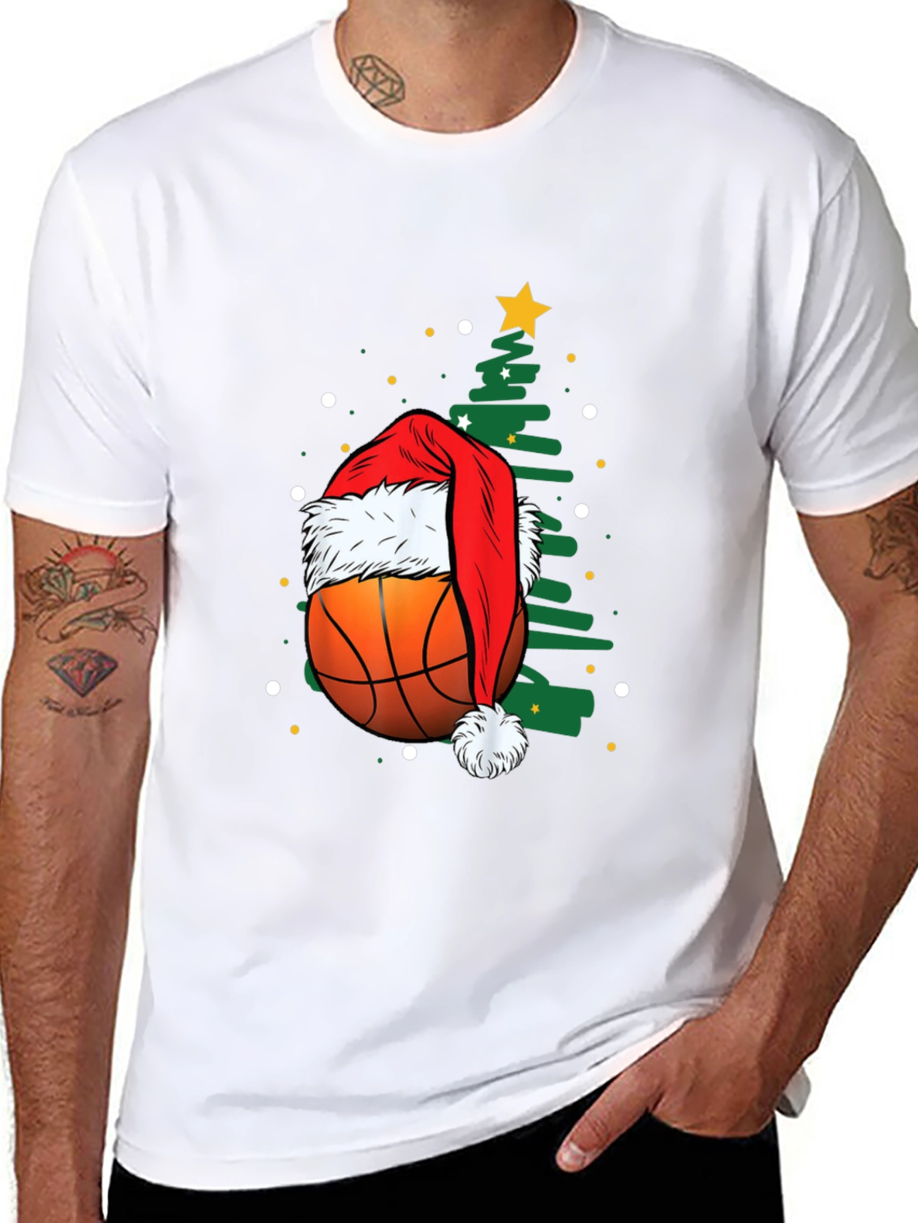Festive Basketball Christmas T-Shirt