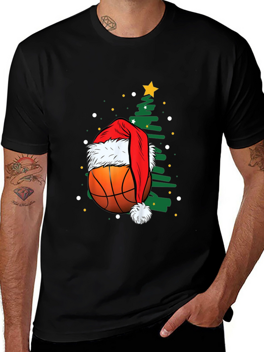 Festive Basketball Christmas T-Shirt