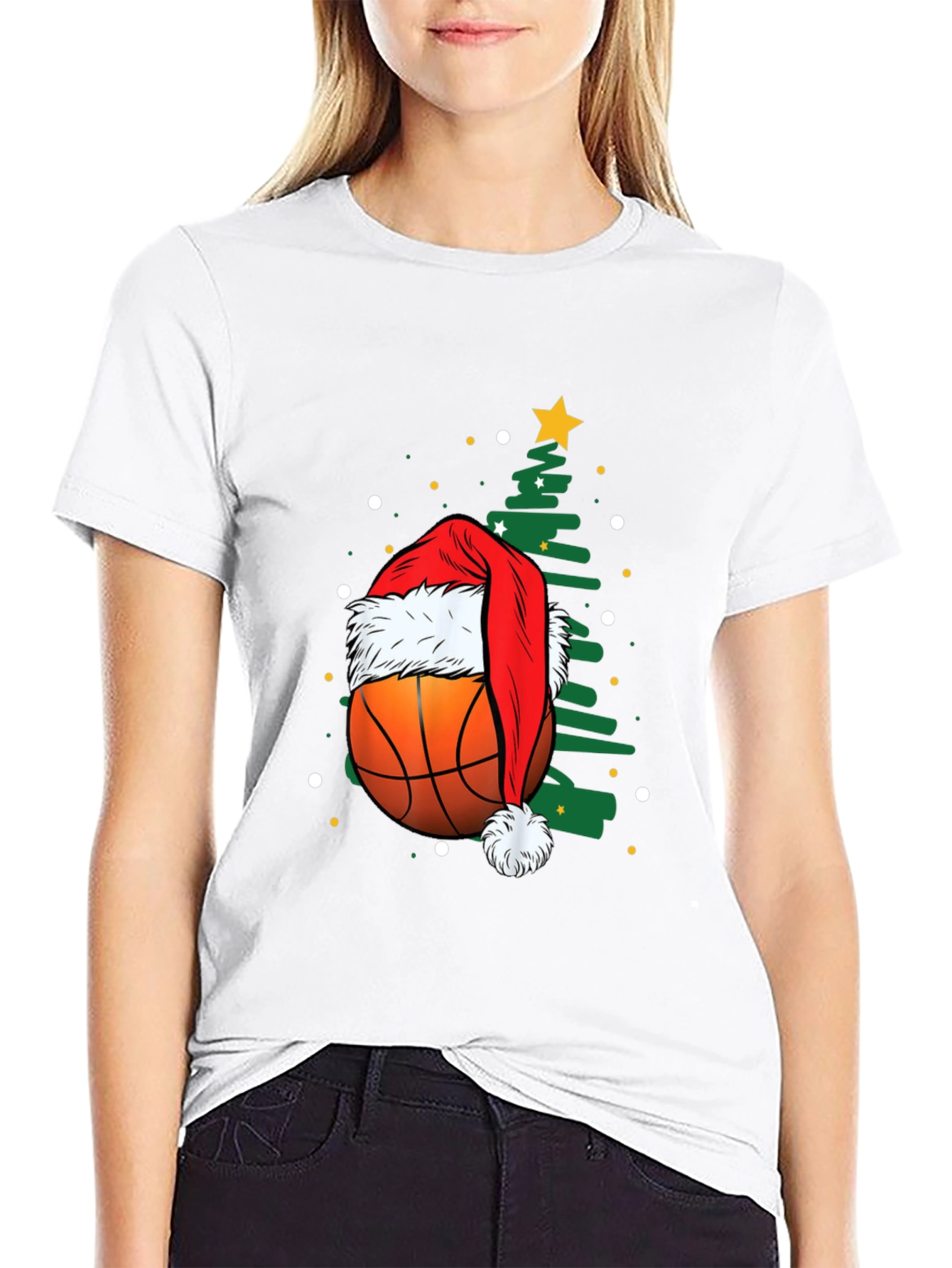 Festive Basketball Christmas T-Shirt