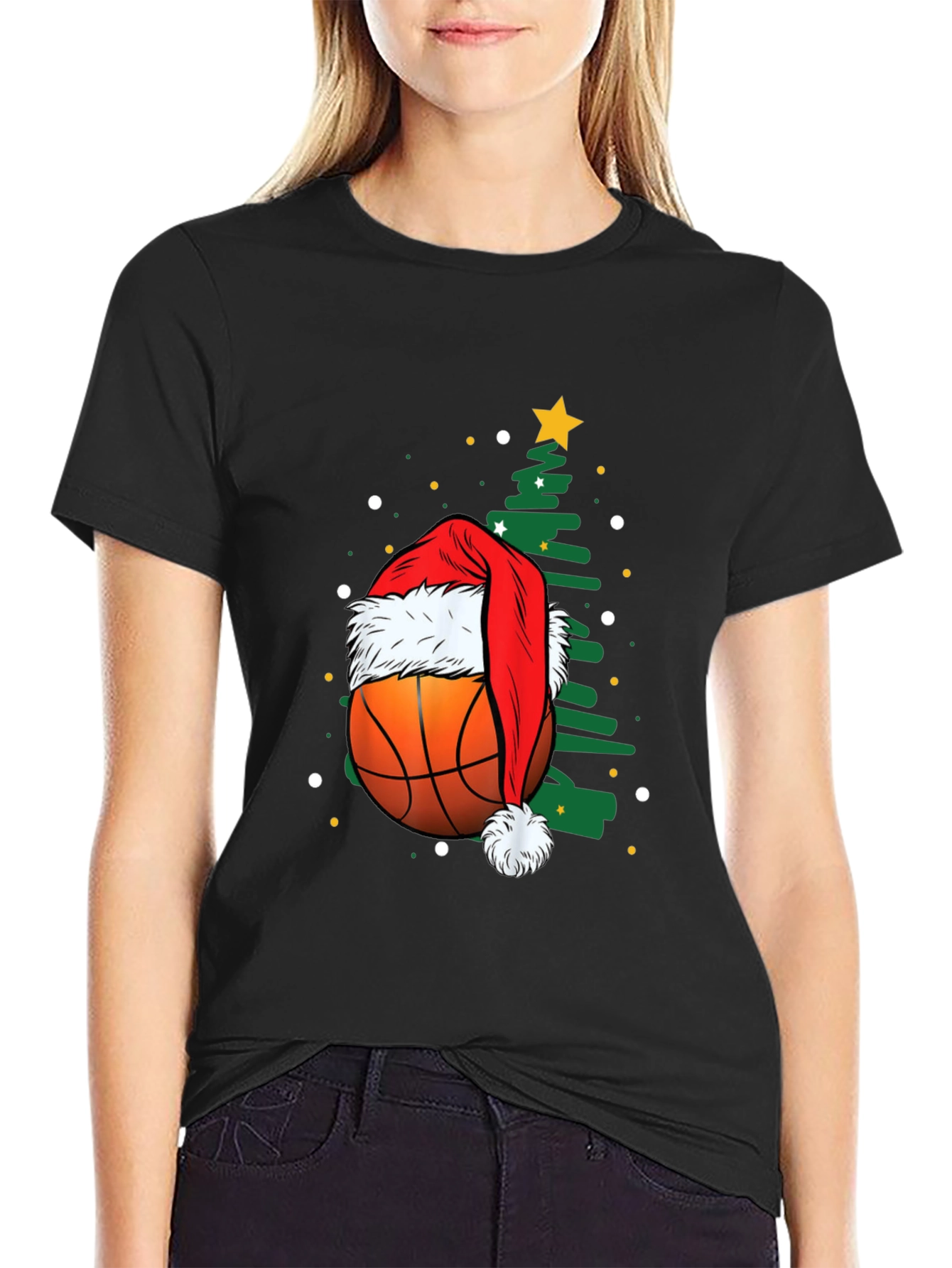 Festive Basketball Christmas T-Shirt