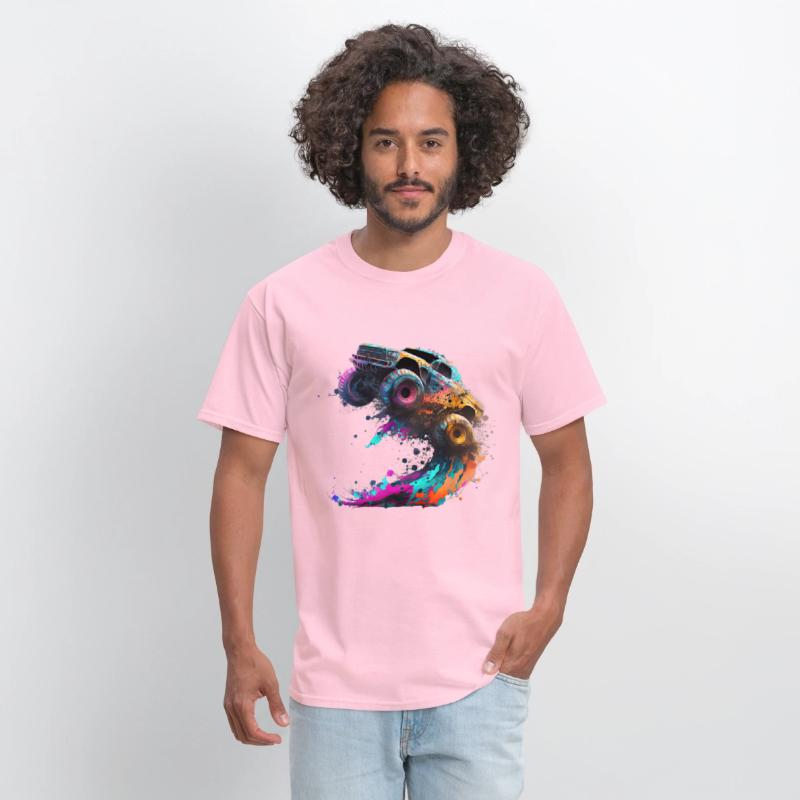 Monster Truck Jump Off Road Vehicle Colorful Dirt