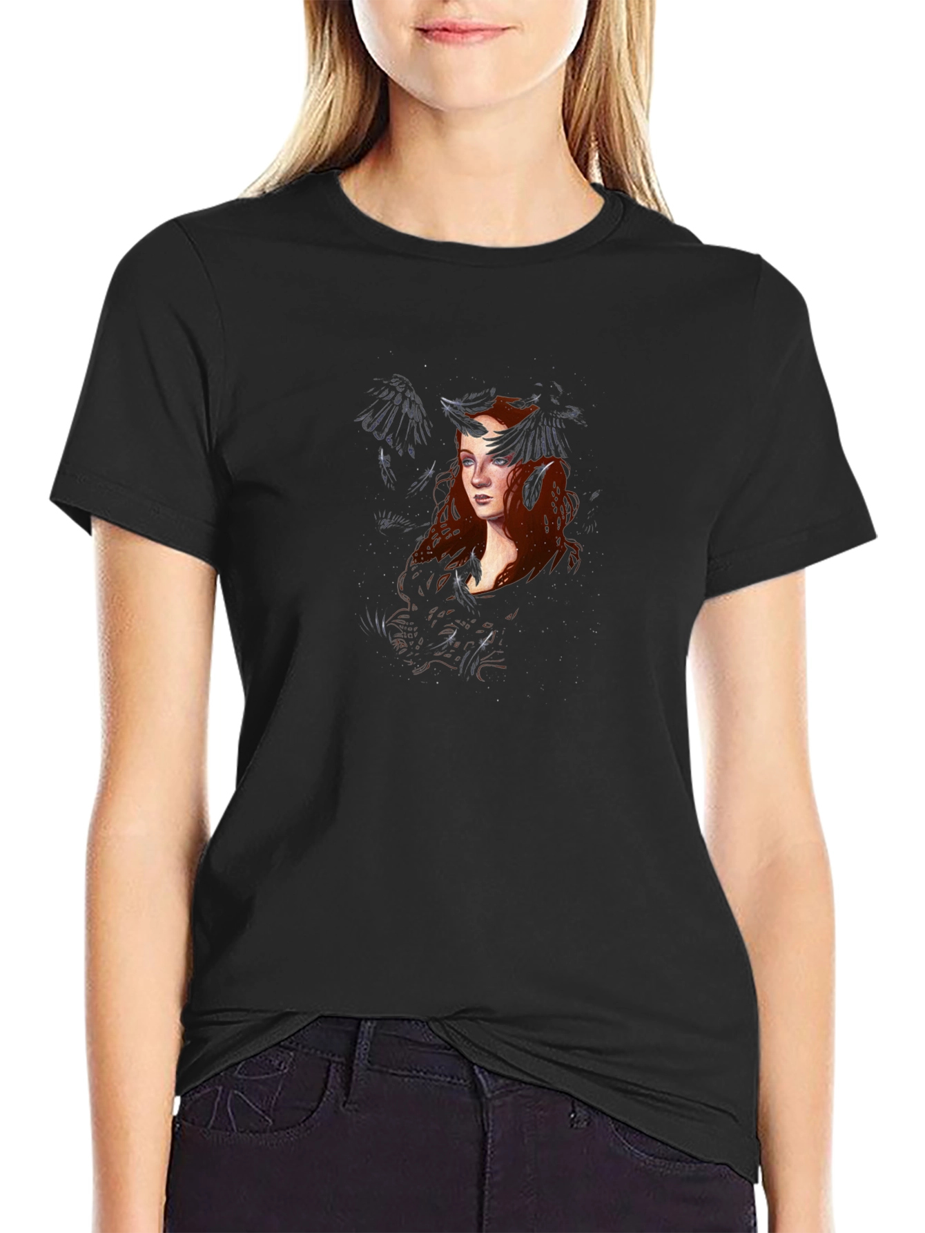 Raven Queen Graphic Tee - Black Cotton T-Shirt