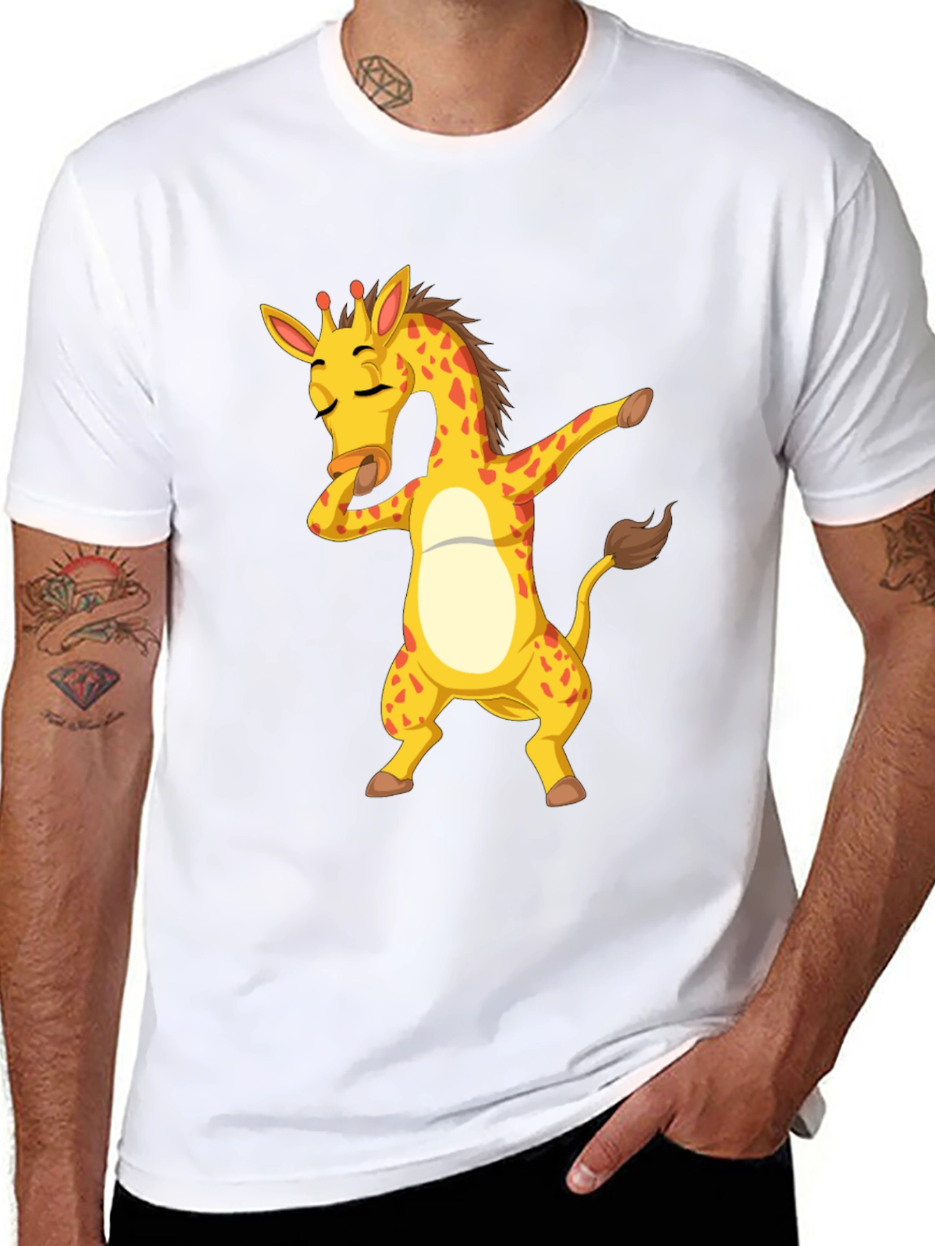 Dabbing Giraffe T-Shirt - Funny Animal Tee