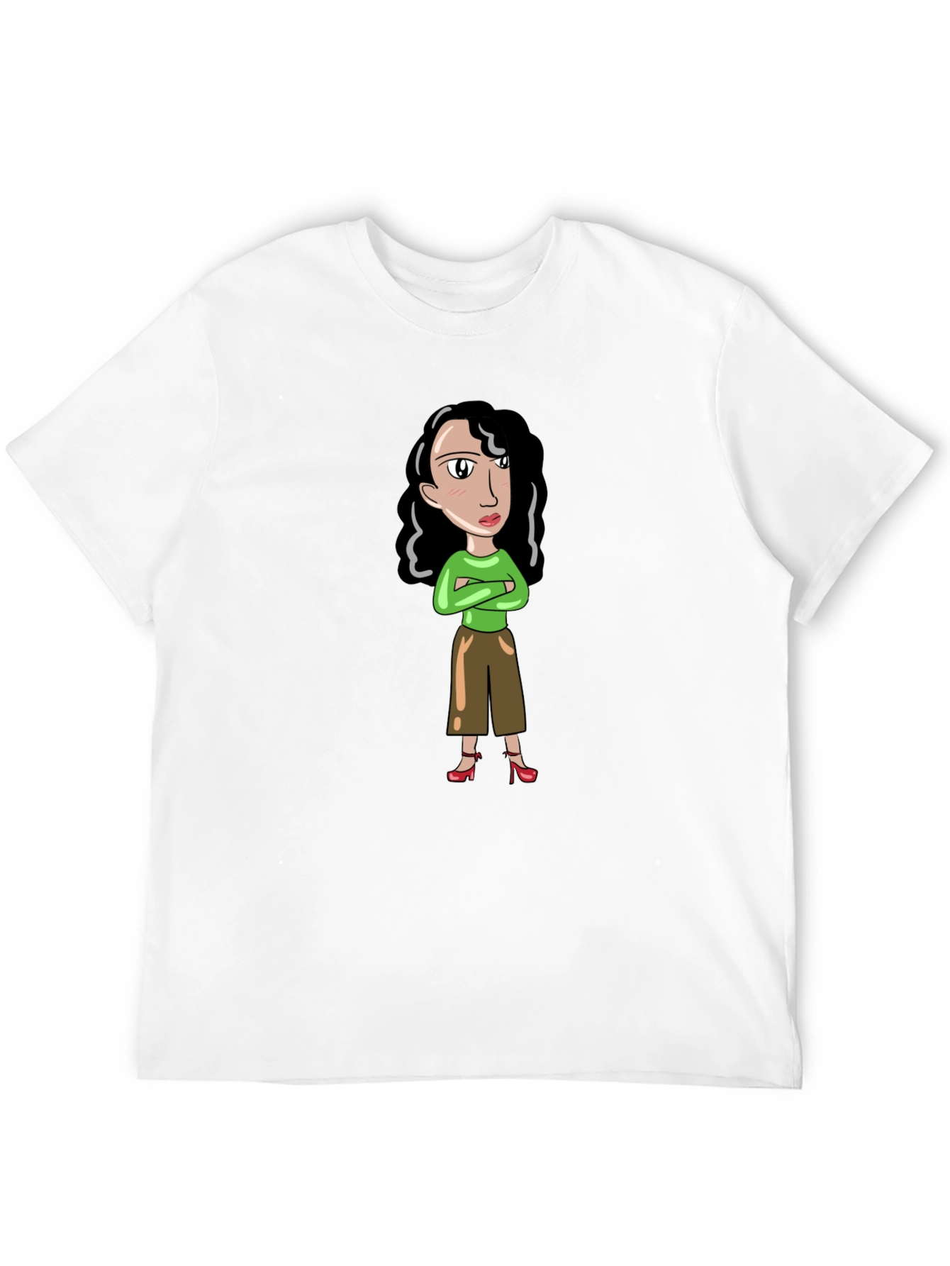 Cartoon Woman Graphic T-Shirt