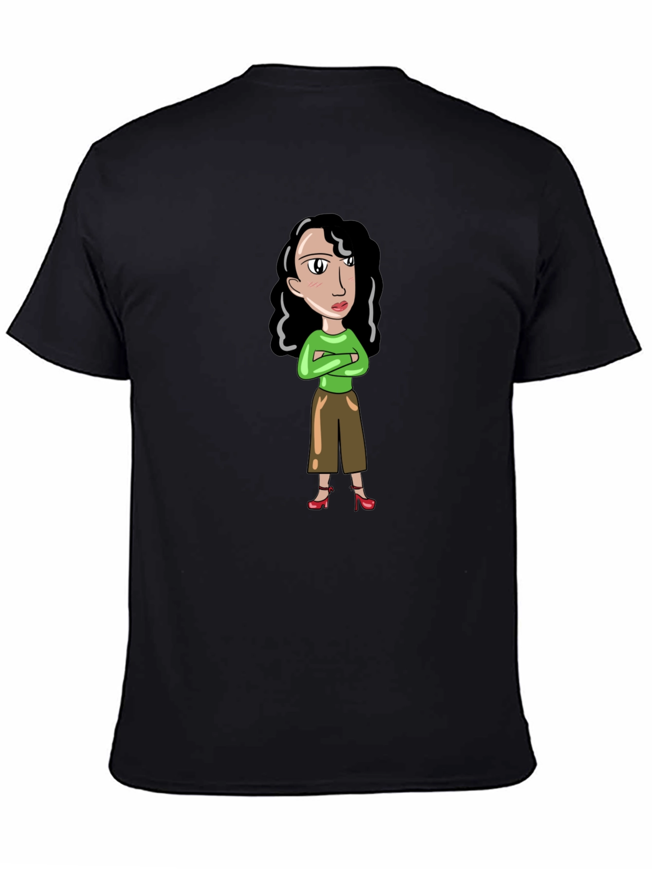 Cartoon Woman Graphic T-Shirt