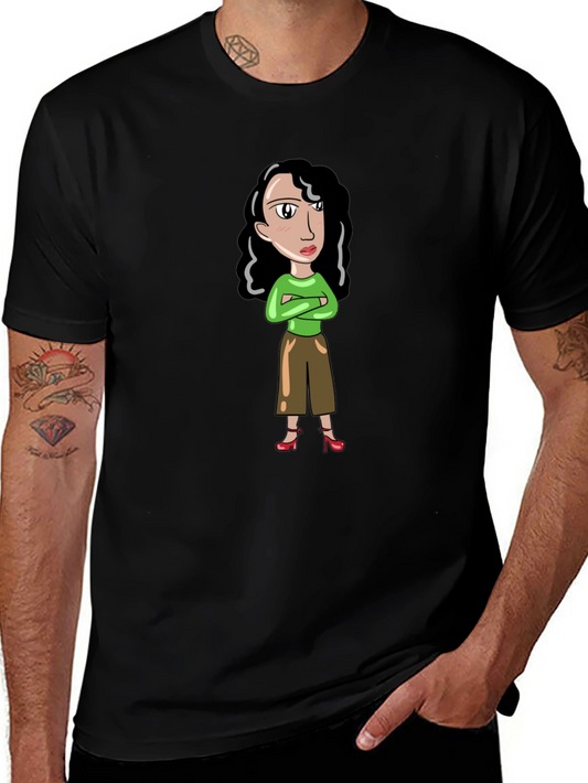 Cartoon Woman Graphic T-Shirt