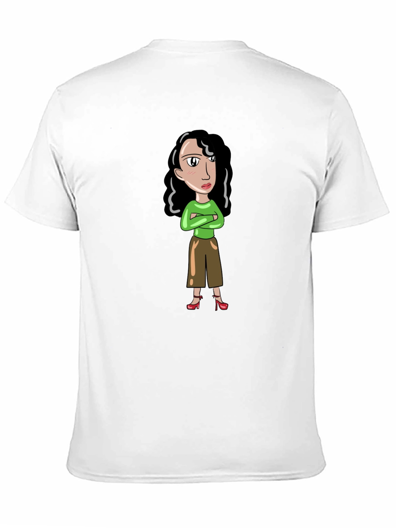 Cartoon Woman Graphic T-Shirt
