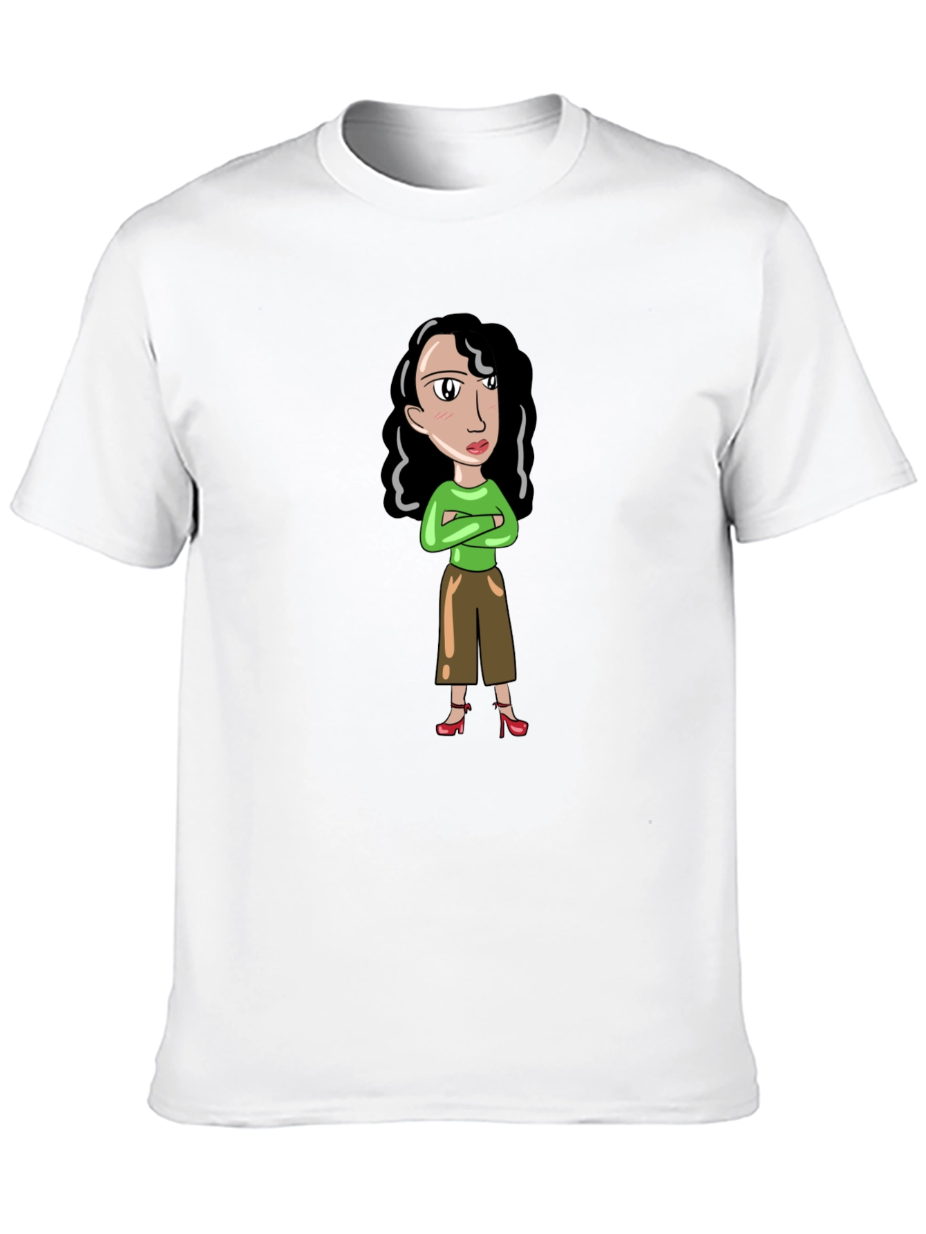 Cartoon Woman Graphic T-Shirt