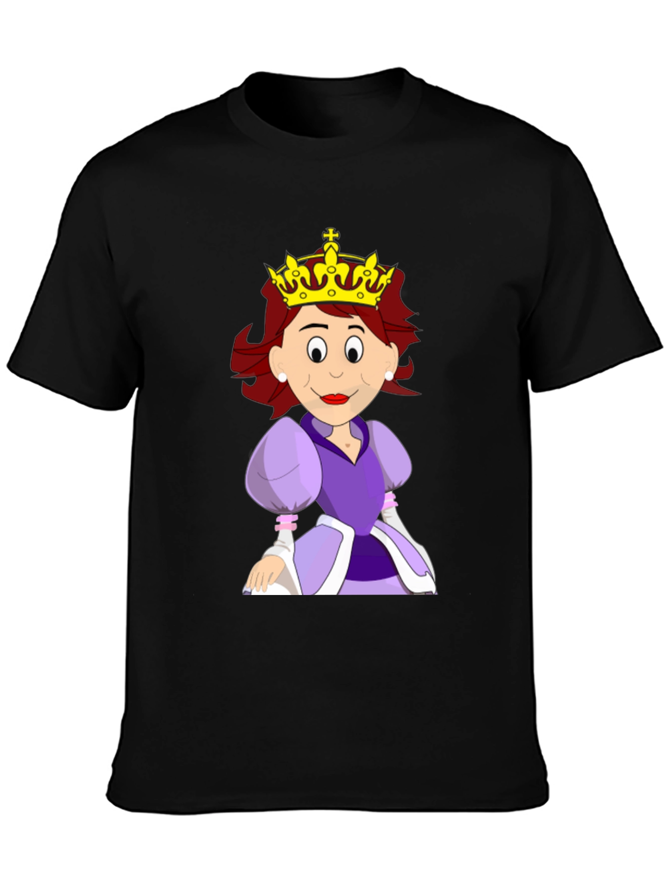 Queen Cartoon Graphic Black Tee
