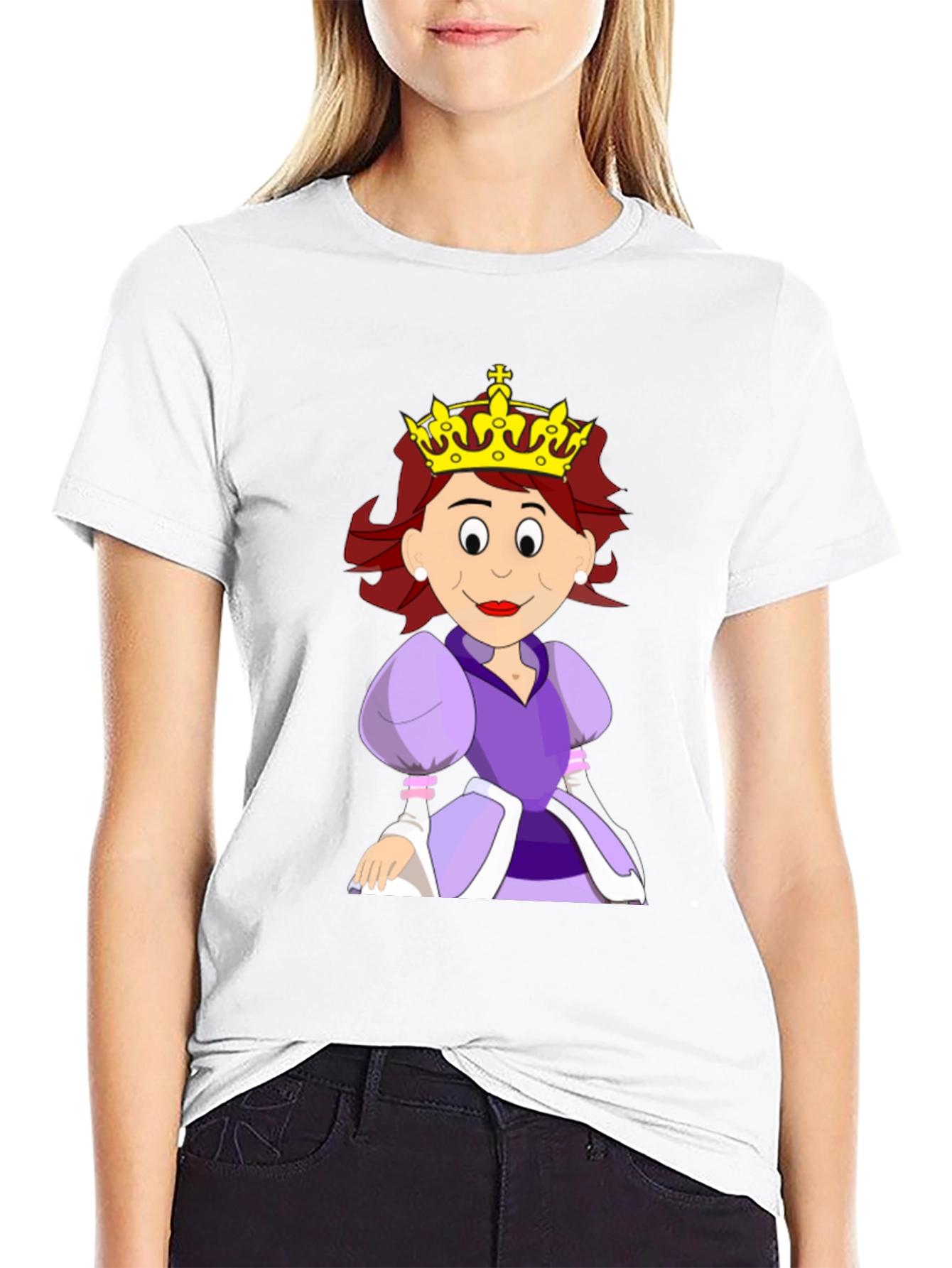 Queen Cartoon Graphic Black Tee