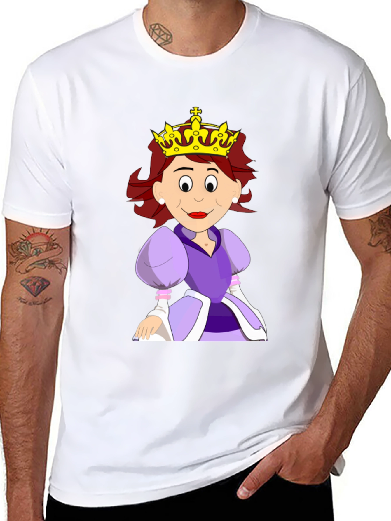 Queen Cartoon Graphic Black Tee