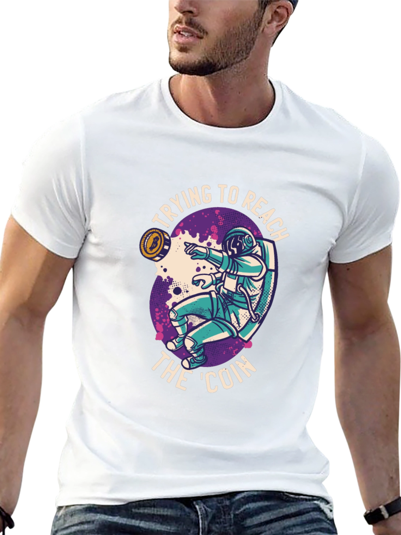 Crypto Astronaut T-Shirt - Reach the Coin!