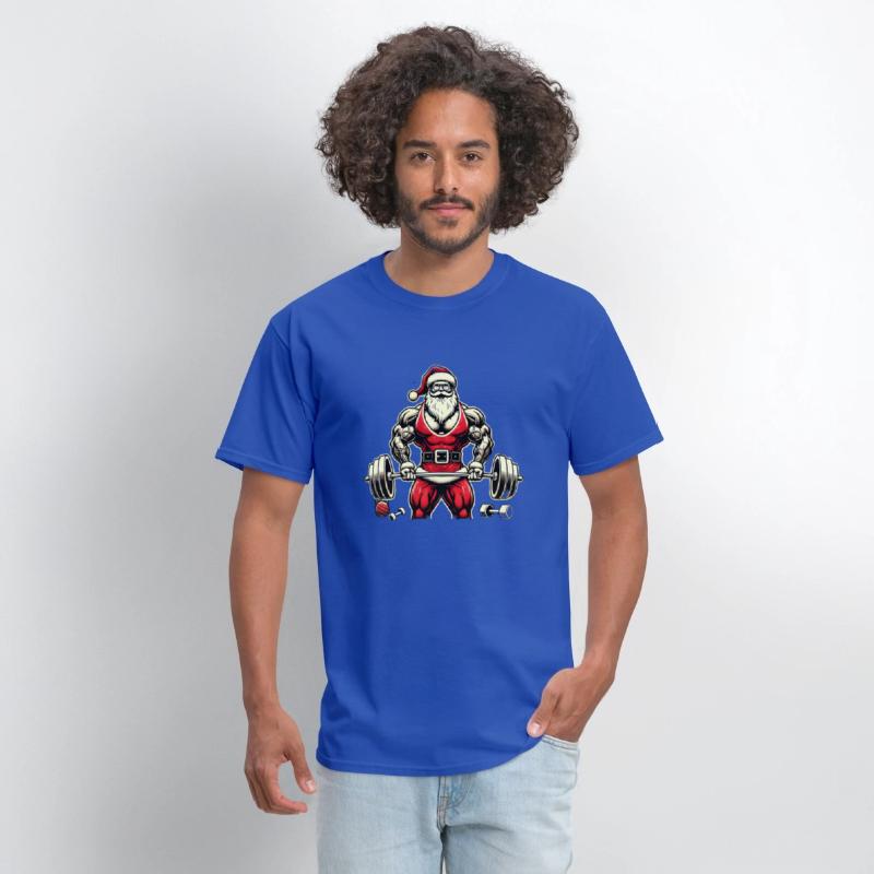 Muscular Santa Gym Lover T-Shirt – Bold Christmas