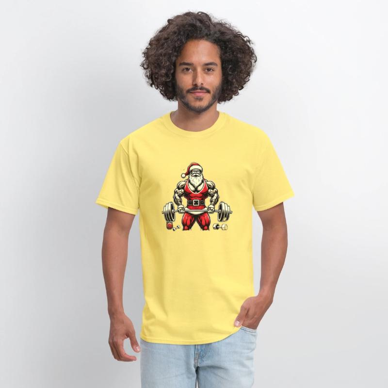 Muscular Santa Gym Lover T-Shirt – Bold Christmas