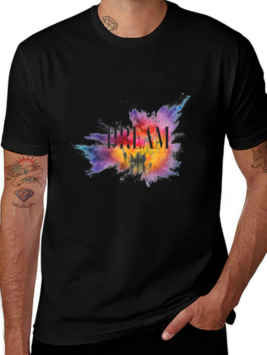 Dream Big Graphic Tee - Vibrant Colors Black T-Shirt