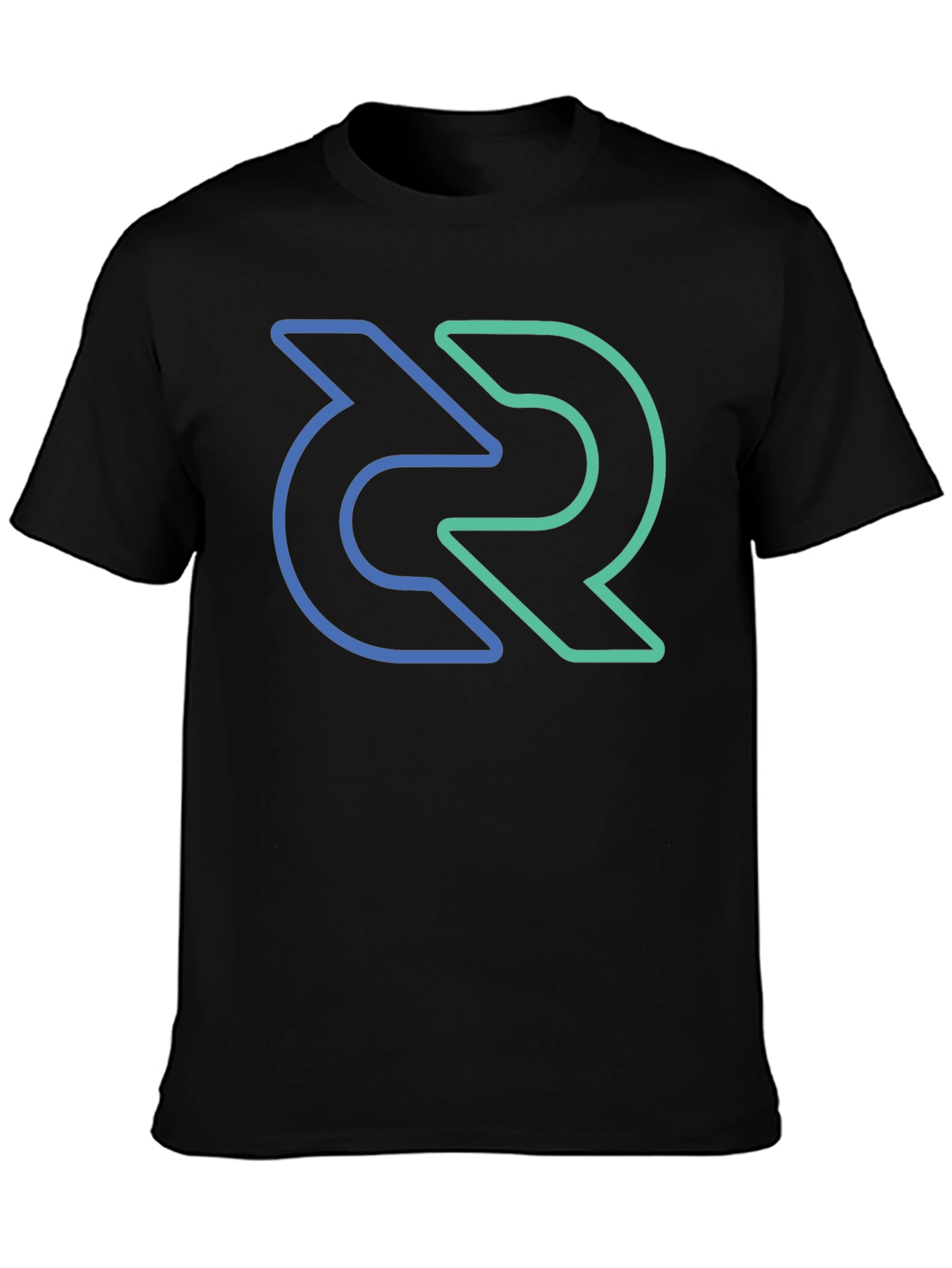 Modern Abstract Graphic Print Black T-Shirt