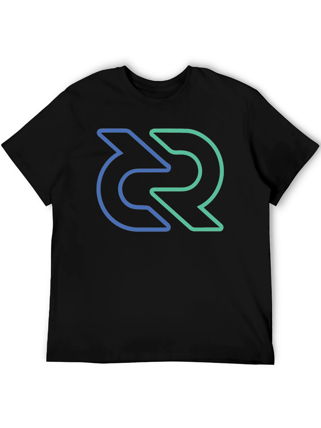 Modern Abstract Graphic Print Black T-Shirt