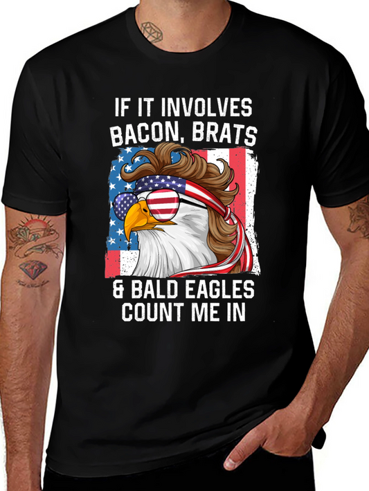 Bacon Brats & Bald Eagles Patriotic T-Shirt