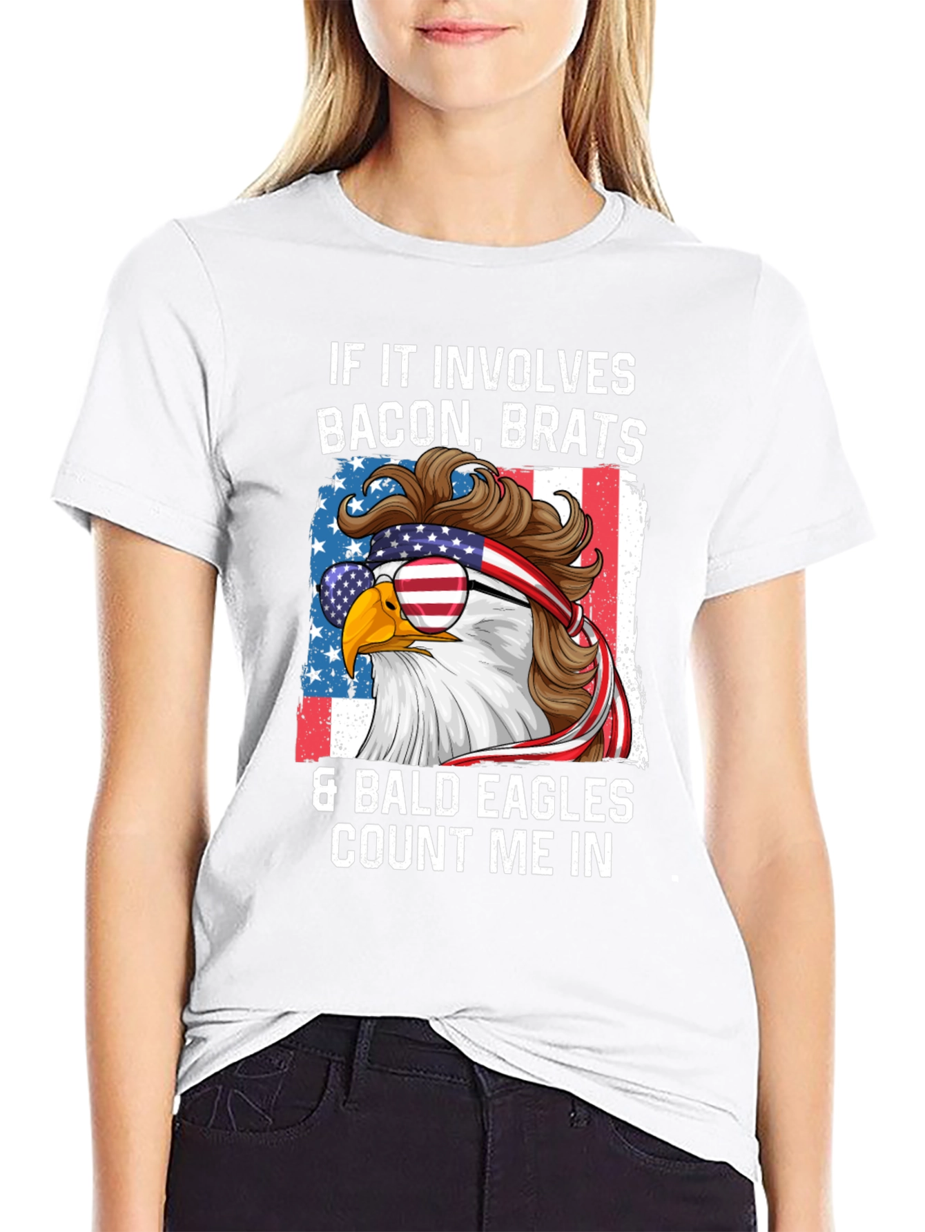 Bacon Brats & Bald Eagles Patriotic T-Shirt