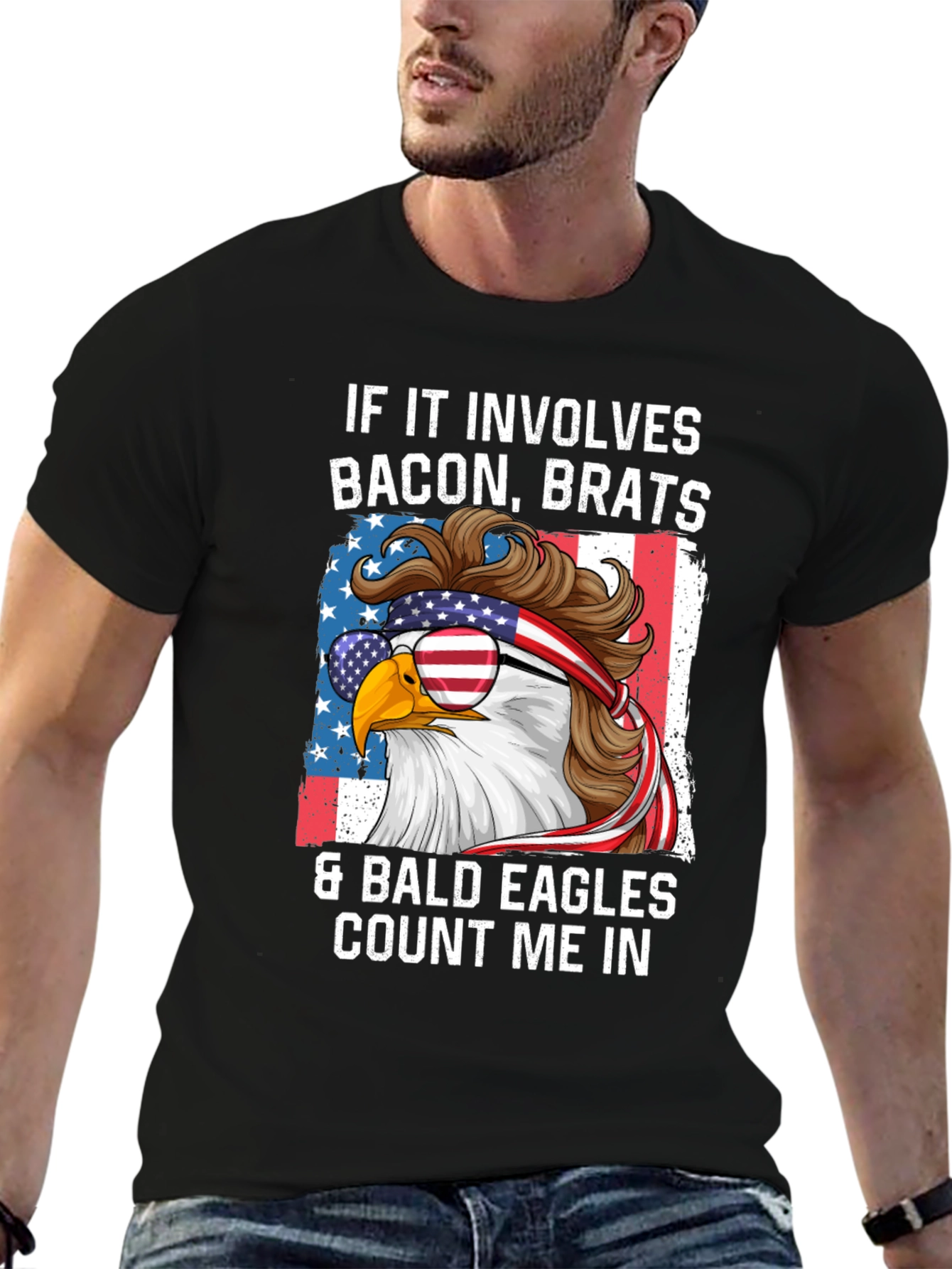 Bacon Brats & Bald Eagles Patriotic T-Shirt
