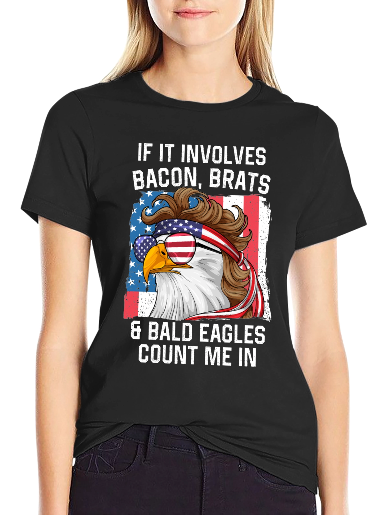 Bacon Brats & Bald Eagles Patriotic T-Shirt