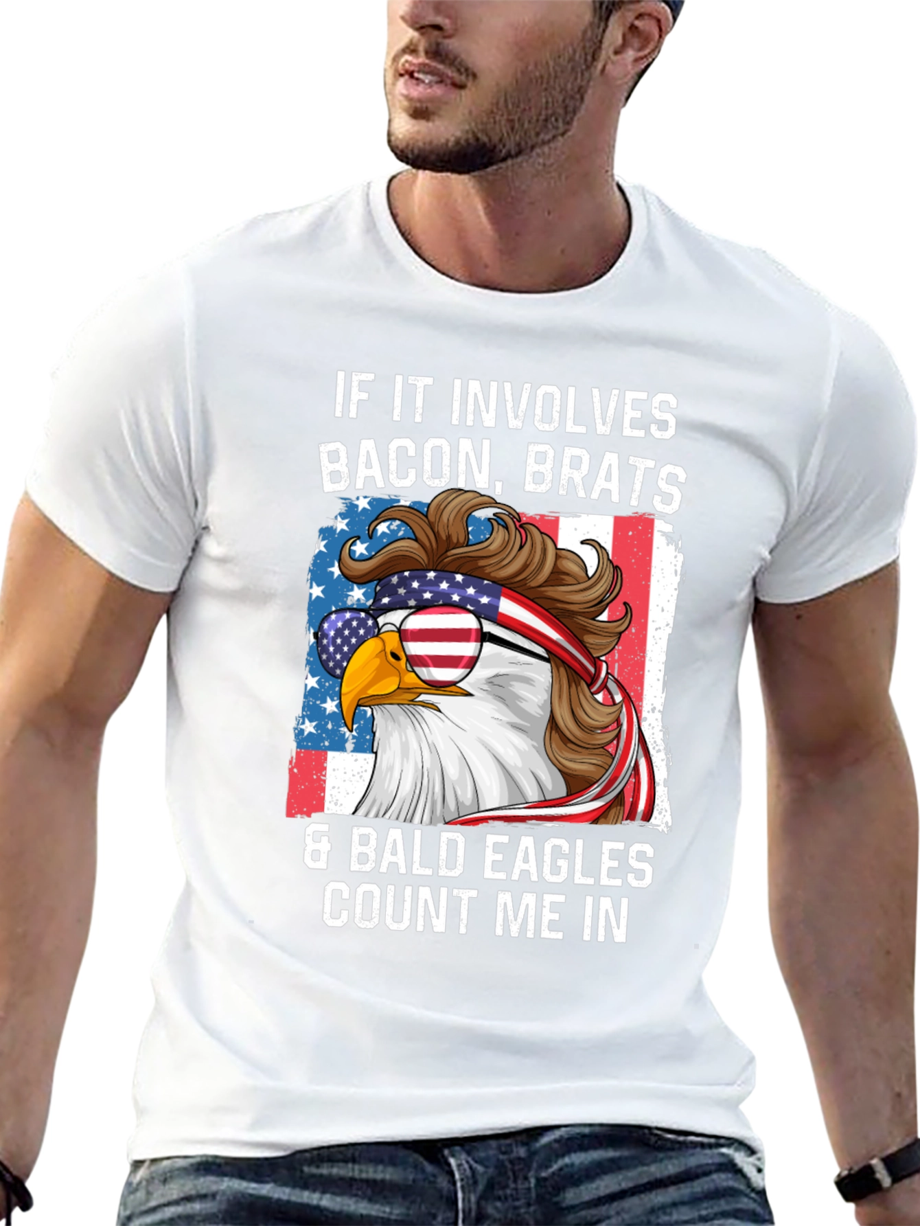 Bacon Brats & Bald Eagles Patriotic T-Shirt