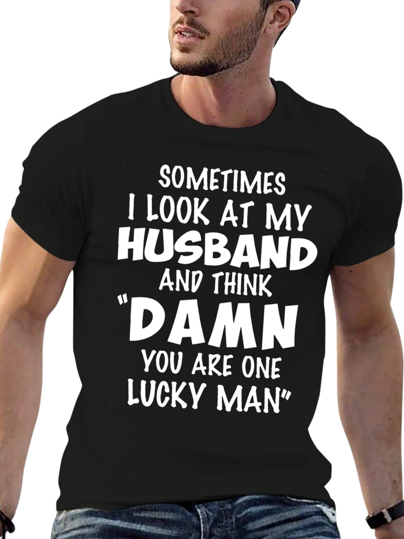 Husband Lucky Man Graphic T-Shirt