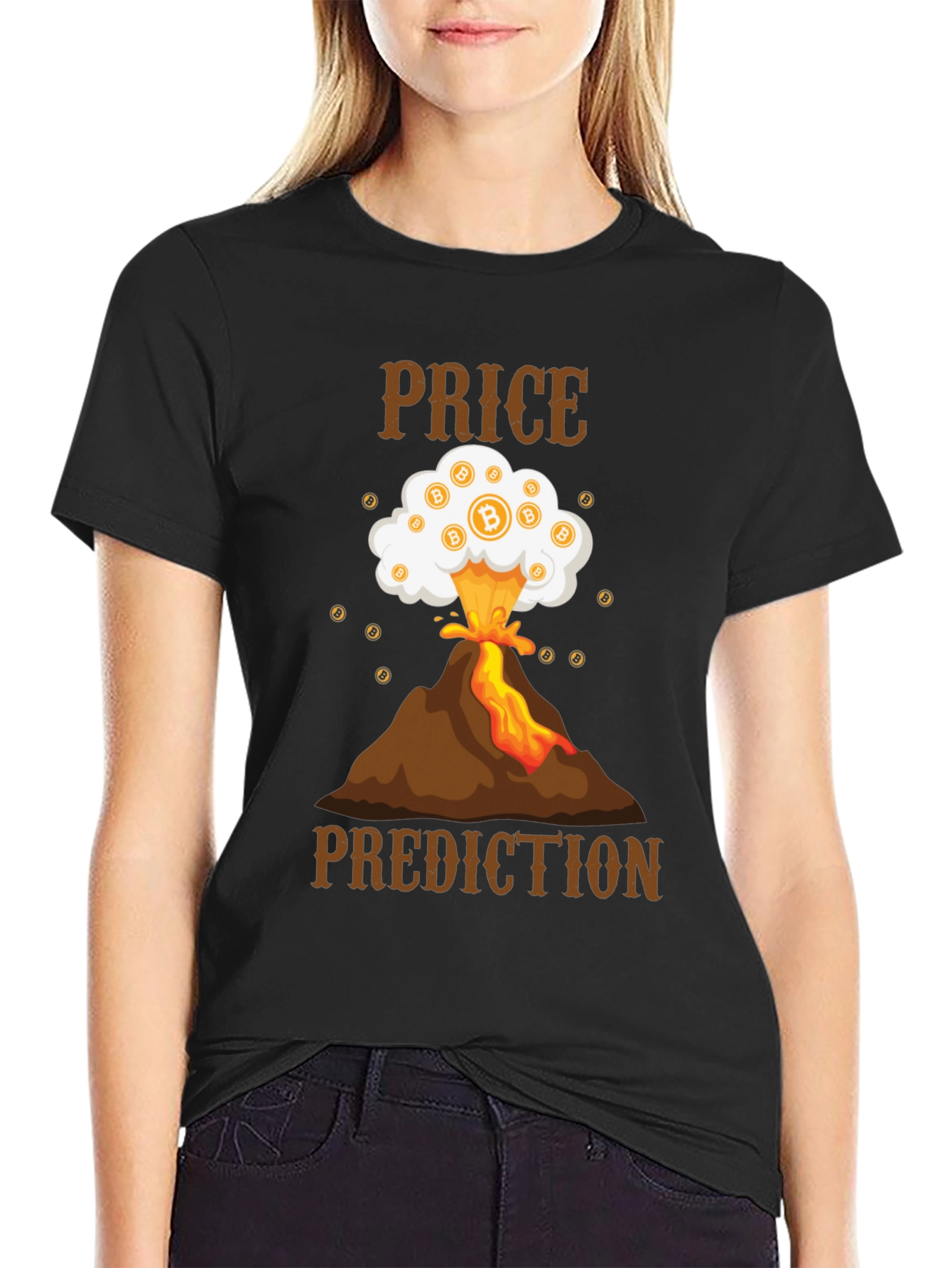 Bitcoin Price Prediction T-Shirt - Crypto Volcano Tee