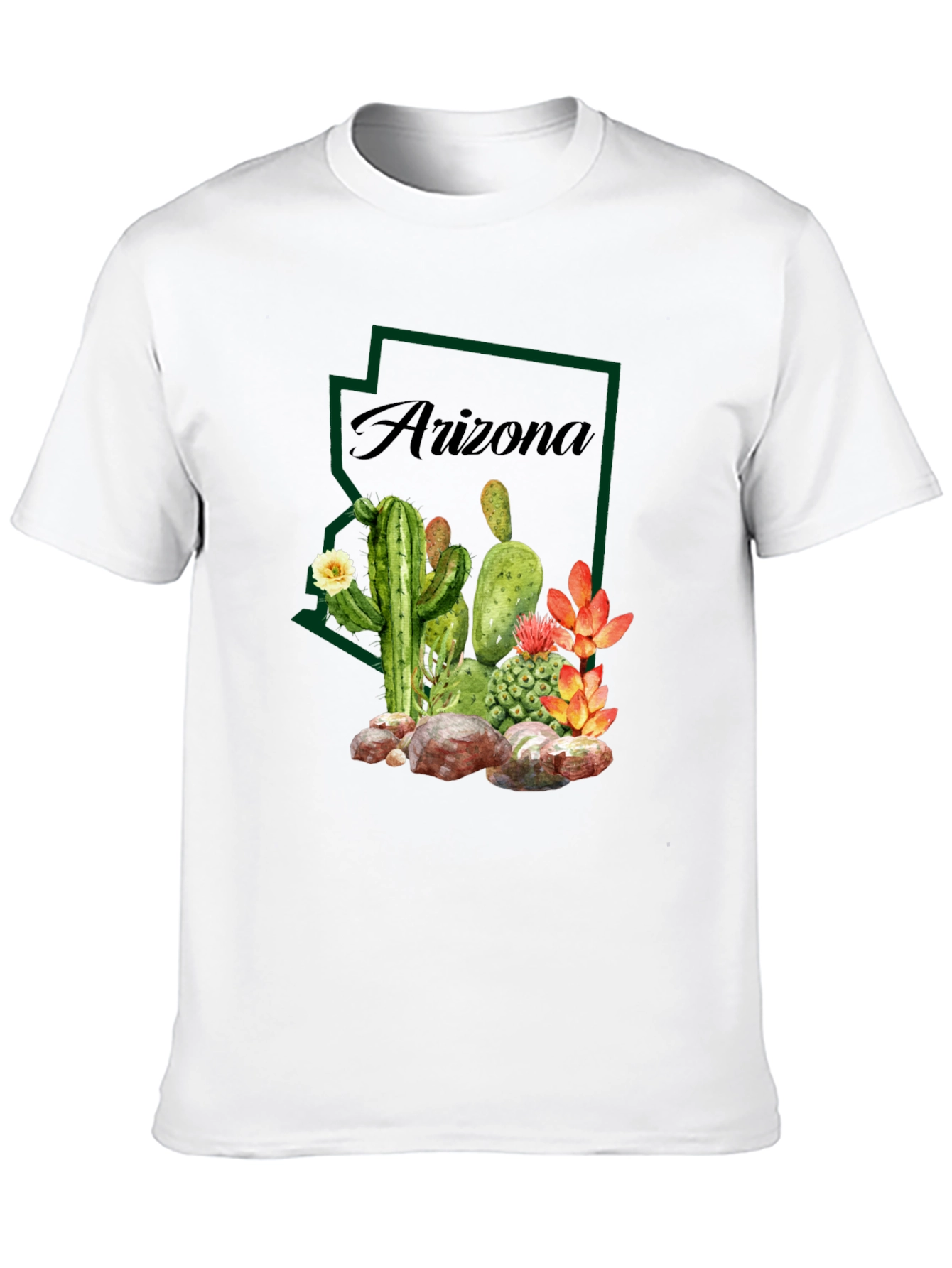 Arizona Cactus Graphic Tee - Desert State Pride T-Shirt
