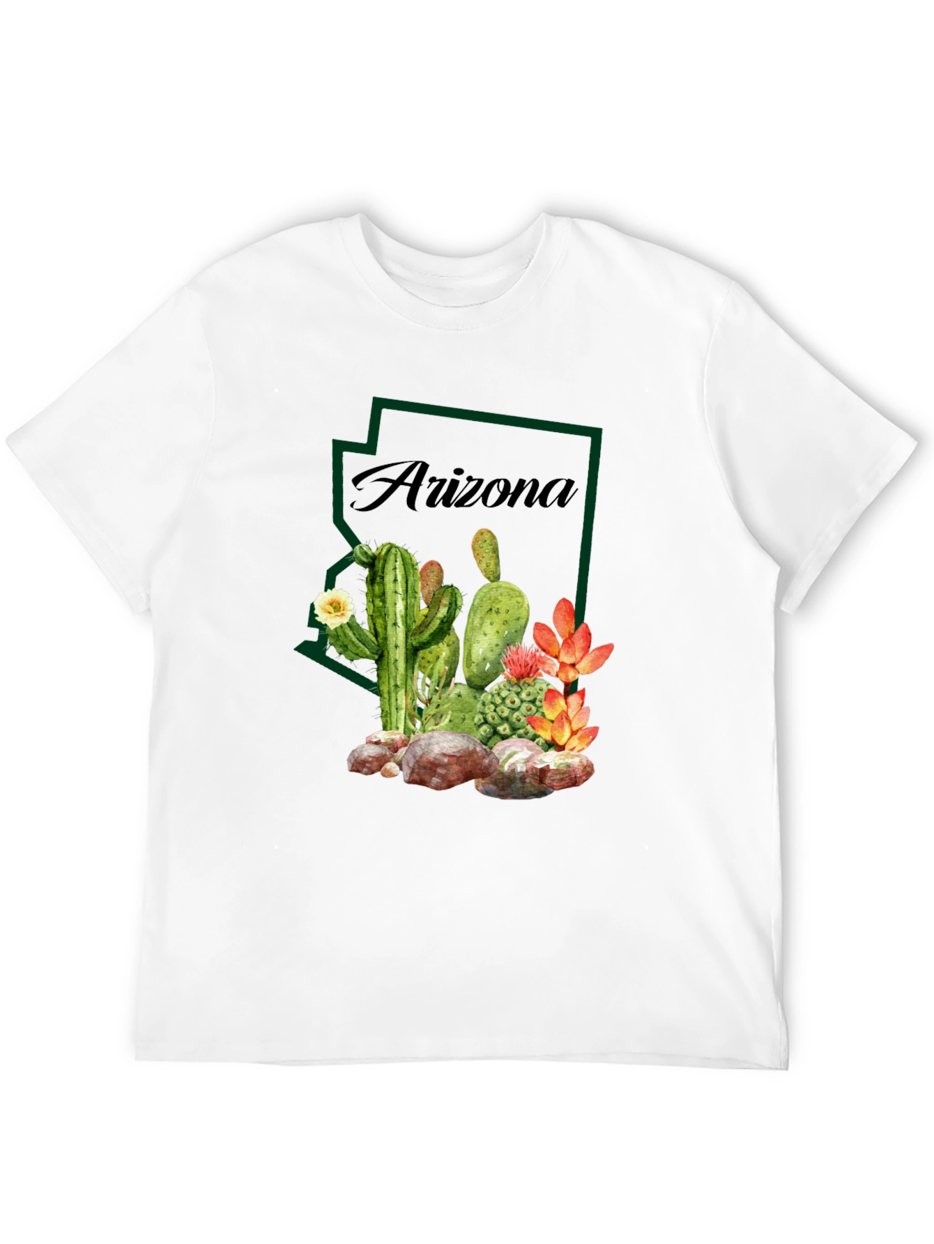 Arizona Cactus Graphic Tee - Desert State Pride T-Shirt