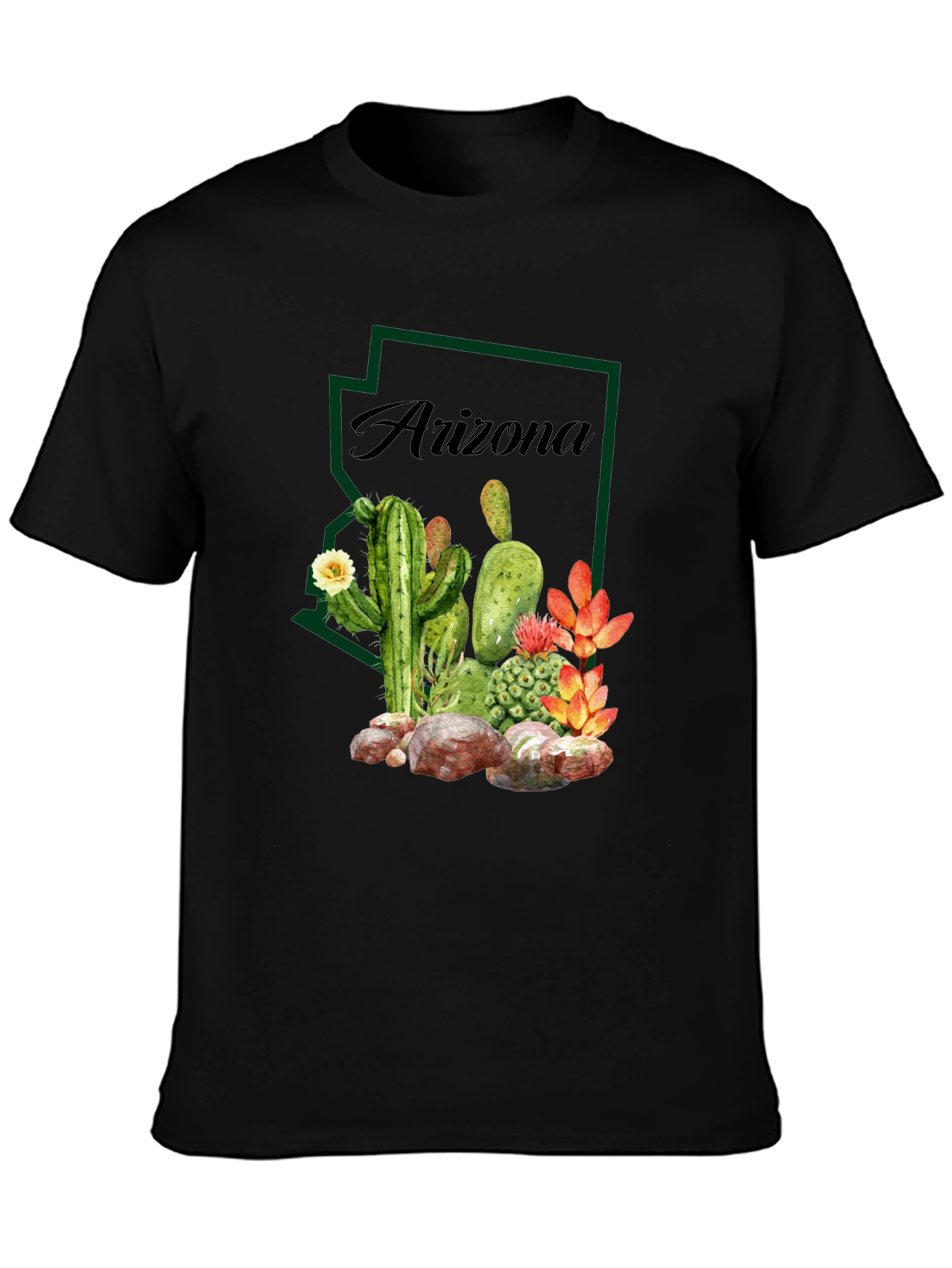 Arizona Cactus Graphic Tee - Desert State Pride T-Shirt