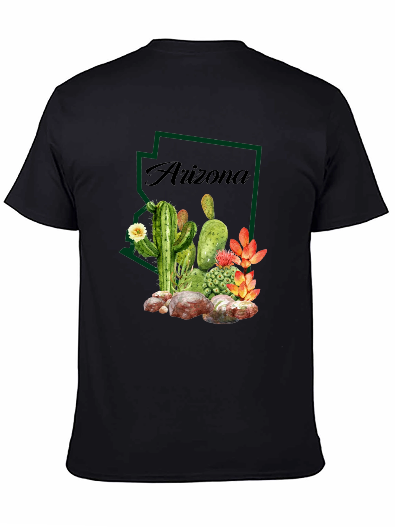 Arizona Cactus Graphic Tee - Desert State Pride T-Shirt