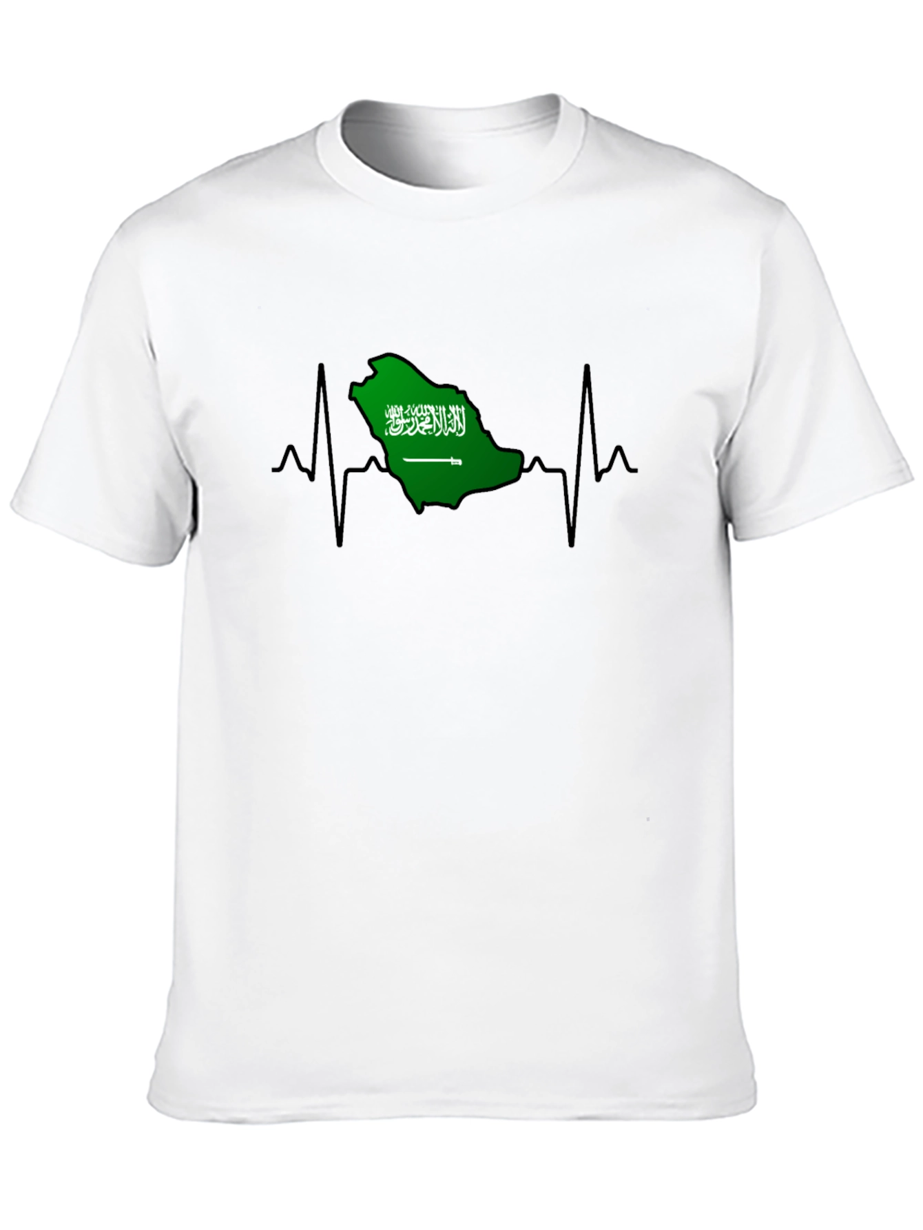 Saudi Arabia Heartbeat T-Shirt - Black