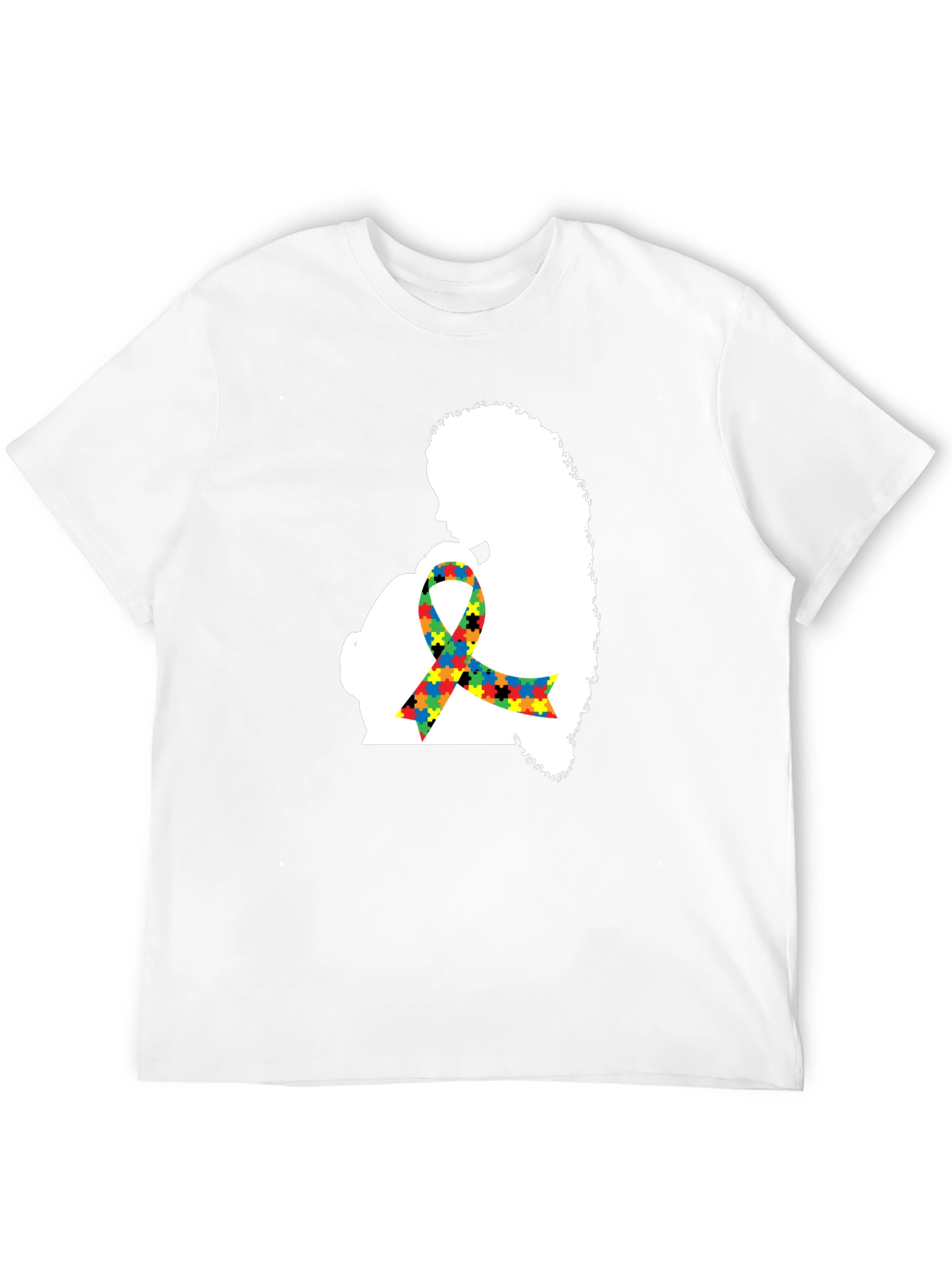 Autism Awareness T-Shirt - Puzzle Ribbon Design